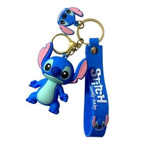 LILO & Stitch, Stitch character cartoon keychain clip 3 in one - Blue💙 SALE